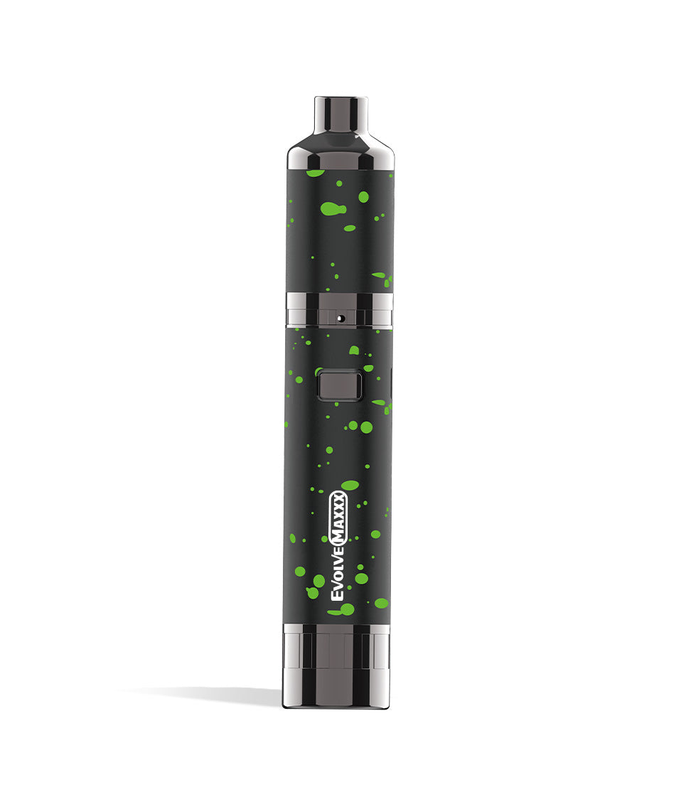 Black Green Spatter wax pen Wulf Mods Evolve Maxxx 3 in 1 Kit on white background