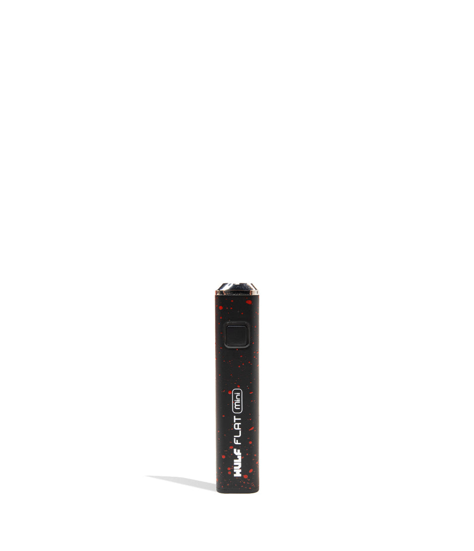 Black Red Spatter Wulf Mods Flat Mini Cartridge Battery on white background