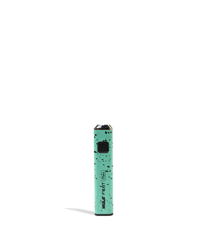 Teal Black Spatter Wulf Mods Flat Mini Cartridge Battery on white background