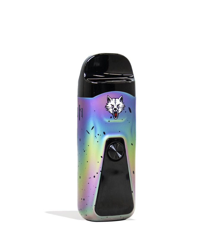 Full Color Spatter Wulf Mods Flex Dual Use Concentrate and Dry Herb Vaporizer Side View on White Background