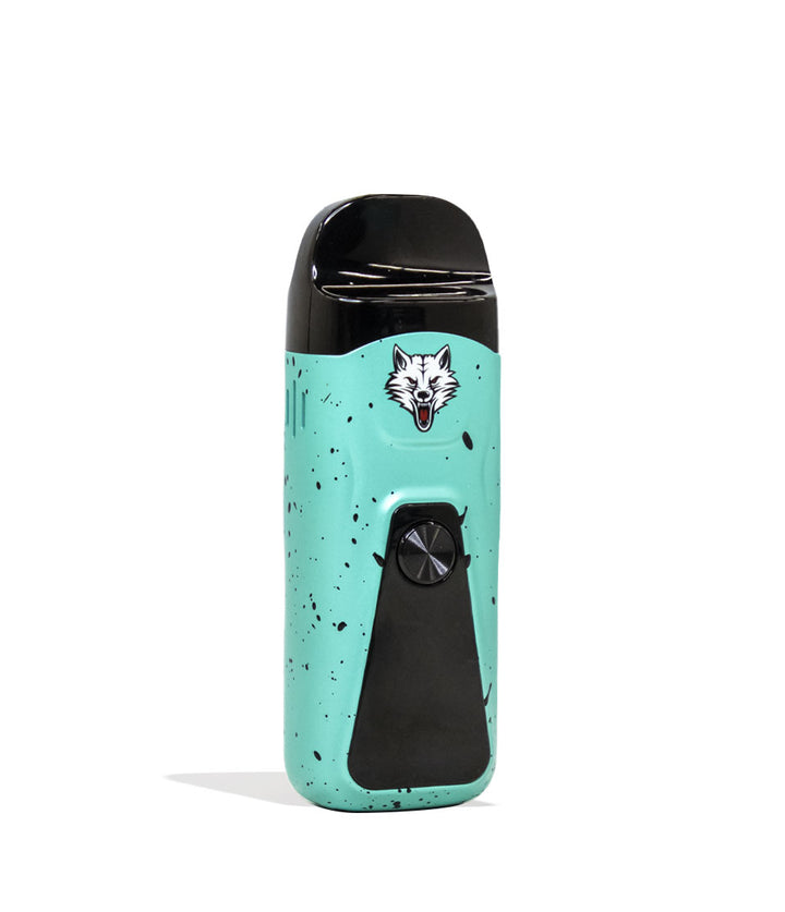 Teal Black Spatter Wulf Mods Flex Dual Use Concentrate and Dry Herb Vaporizer Side  View on White Background