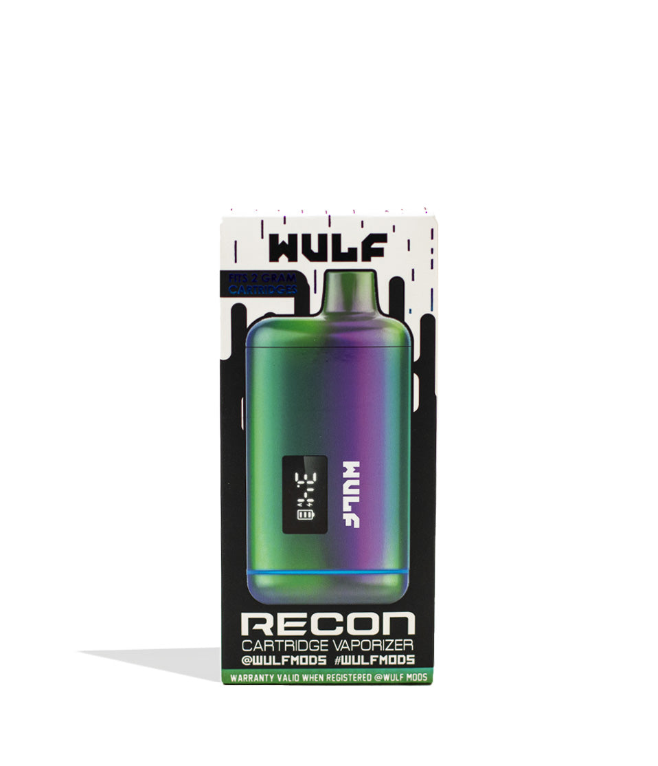 Full Color Wulf Mods Recon Cartridge Vaporizer Packaging Front View on White Background