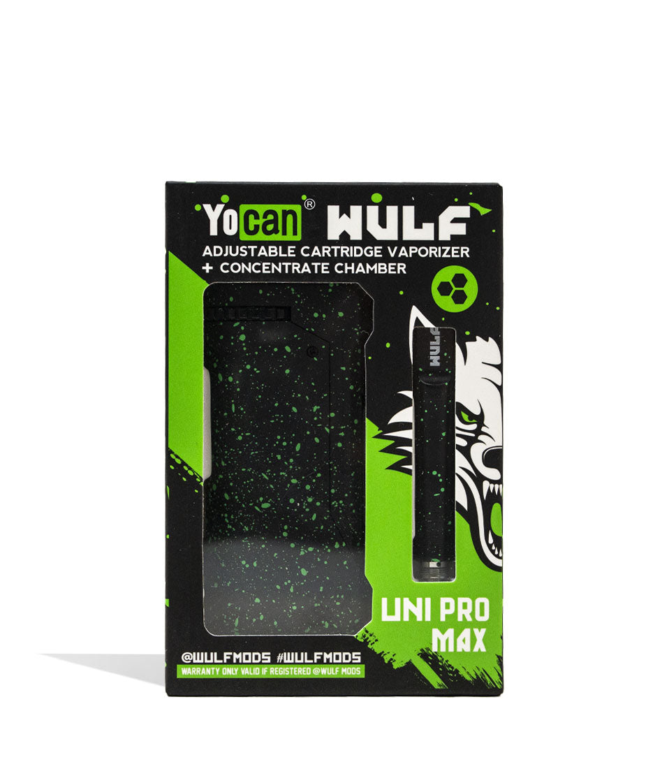 Black Green Spatter packaging Wulf Mods UNI Pro Max Concentrate Kit on white background