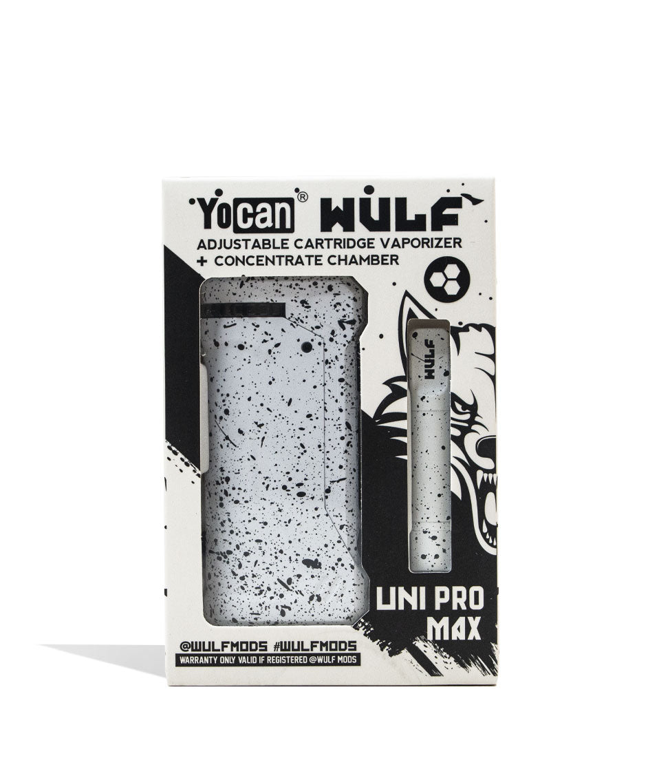 White Black Spatter packaging Wulf Mods UNI Pro Max Concentrate Kit on white background