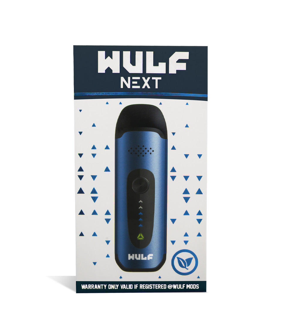 Blue packaging Wulf Mods Next Vaporizer on white background